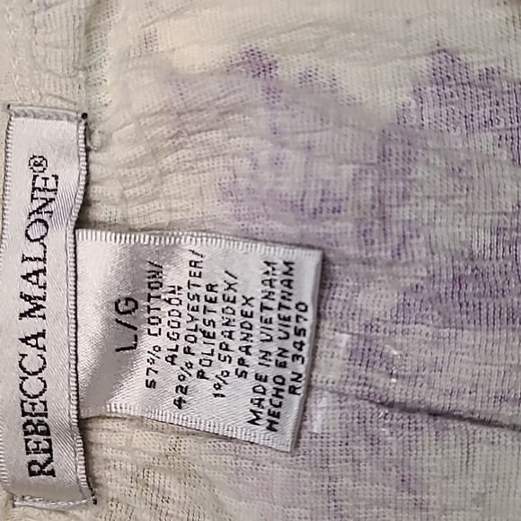 REBECCA MALONE Short Sleeve Floral Print Blouse - Size Large - Picture 5 of 8